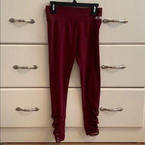 Burgundy justice leggings